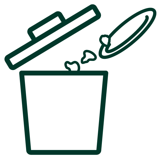 Scraping food waste into the bin